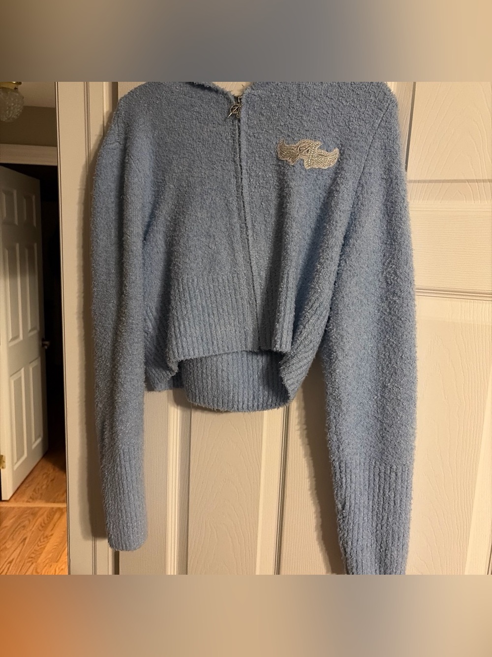 Juicy Couture Sky Blue Cropped Zip Cardigan